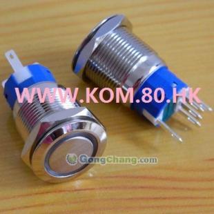 供應K19-A帶燈金屬按鈕開關 高質量解決方案，安裝直徑19MM